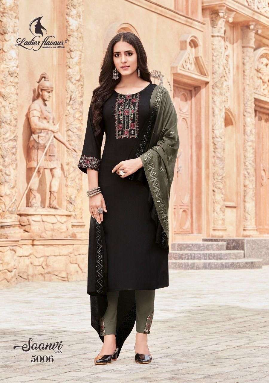 Ladies Flavour Catalog Saanvi vol 5 Kurti Dupatta pent