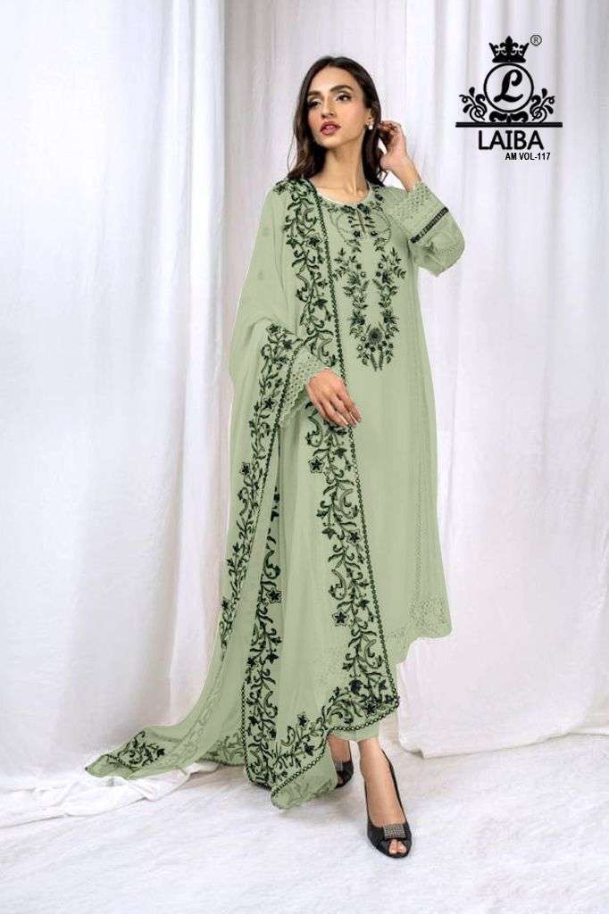  LAIBA AM VOL 117 GEORGETTE FULL STITCH PAKISTANI SUIT COLLECTION