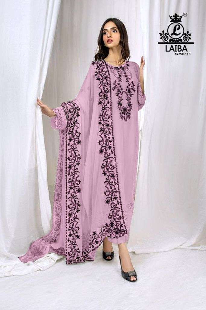 LAIBA AM VOL 117 GEORGETTE FULL STITCH PAKISTANI SUIT COLLECTION