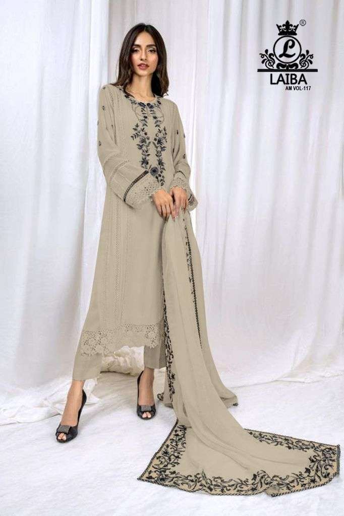  LAIBA AM VOL 117 GEORGETTE FULL STITCH PAKISTANI SUIT COLLECTION