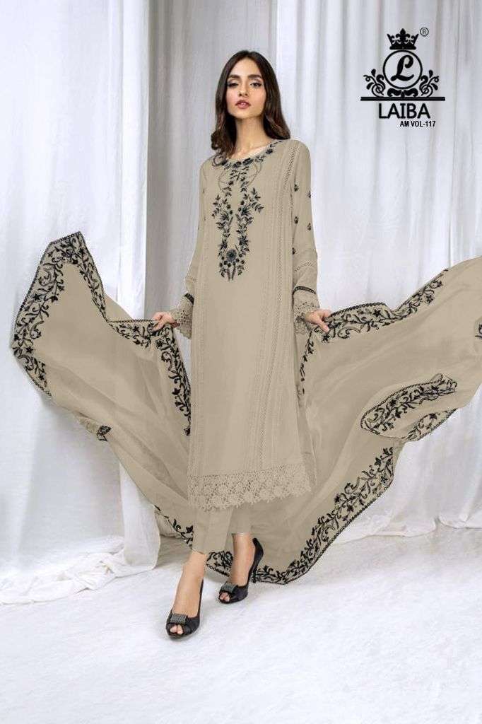  LAIBA AM VOL 117 GEORGETTE FULL STITCH PAKISTANI SUIT COLLECTION