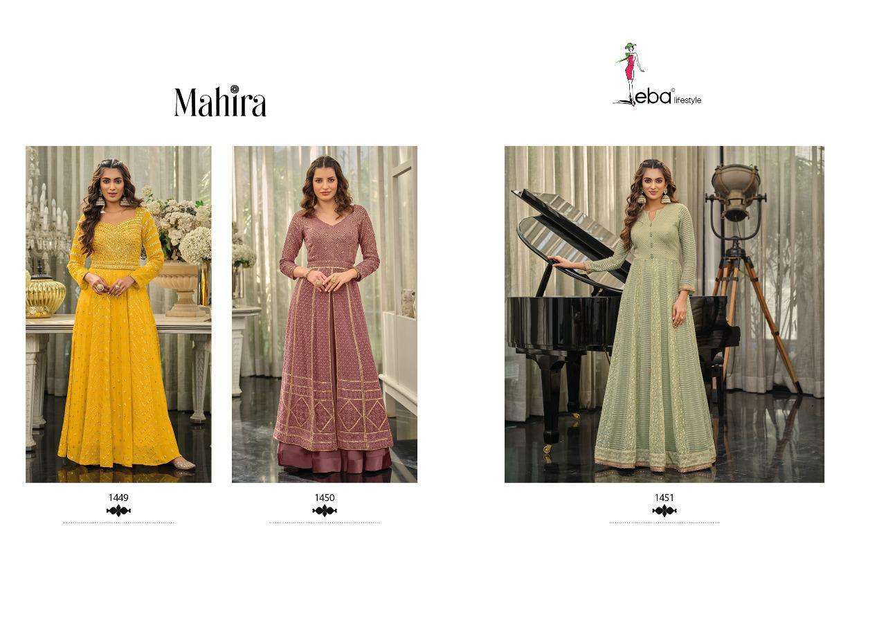 MAHIRA BY EBA LIFESTYLE READYMADE LONG DESIGNER SUITS