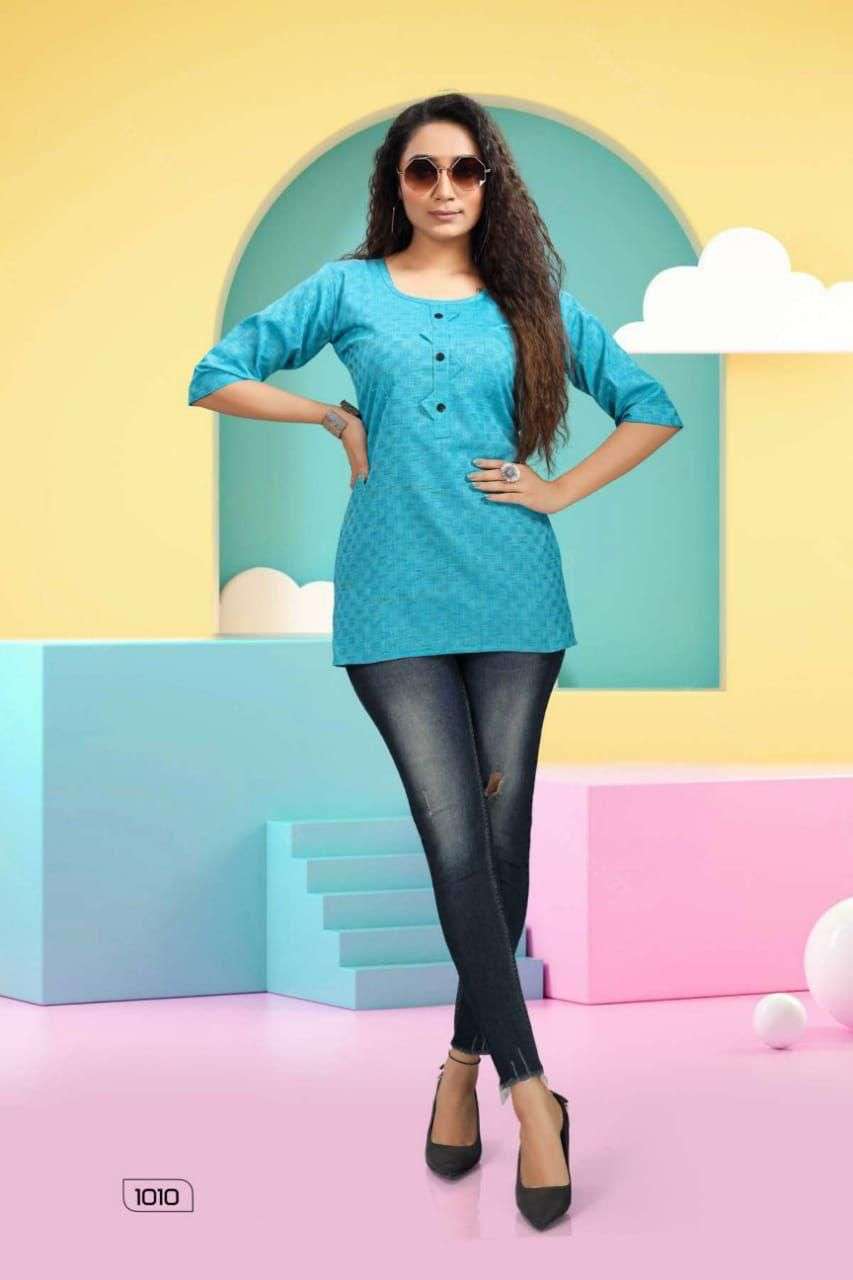  MF HICKUP HANDLOOM COTTON CASUAL WEAR TOPS KURTIS WHOLESALER SURAT