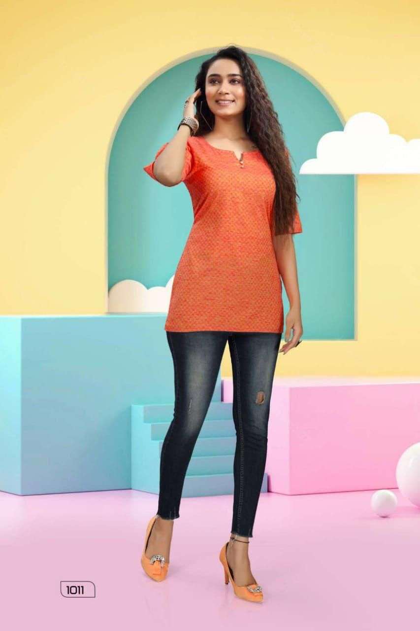  MF HICKUP HANDLOOM COTTON CASUAL WEAR TOPS KURTIS WHOLESALER SURAT
