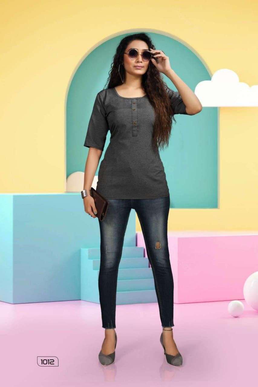  MF HICKUP HANDLOOM COTTON CASUAL WEAR TOPS KURTIS WHOLESALER SURAT
