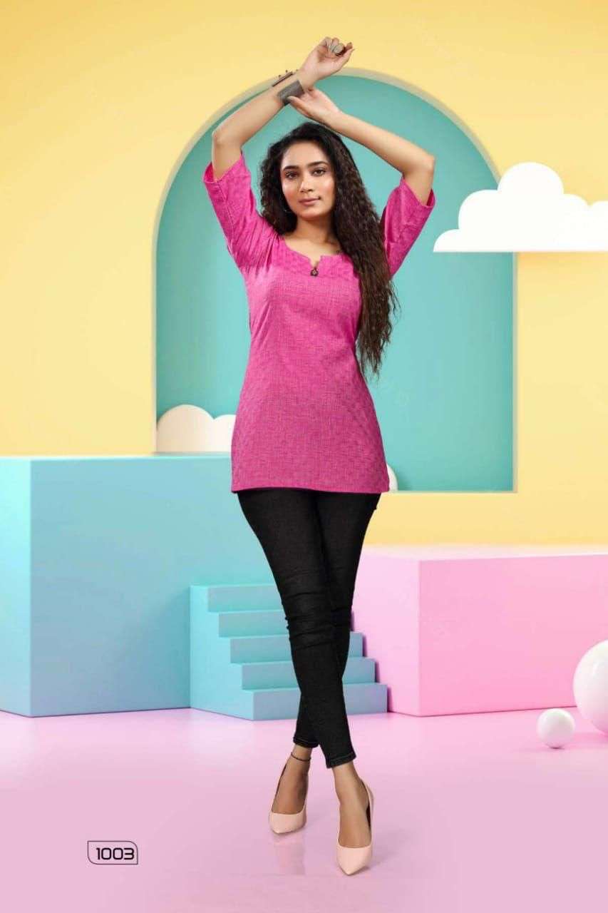  MF HICKUP HANDLOOM COTTON CASUAL WEAR TOPS KURTIS WHOLESALER SURAT