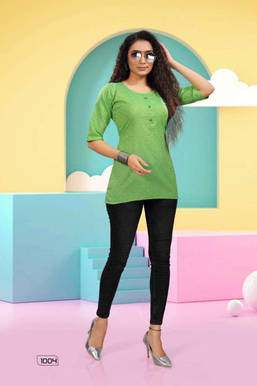  MF HICKUP HANDLOOM COTTON CASUAL WEAR TOPS KURTIS WHOLESALER SURAT