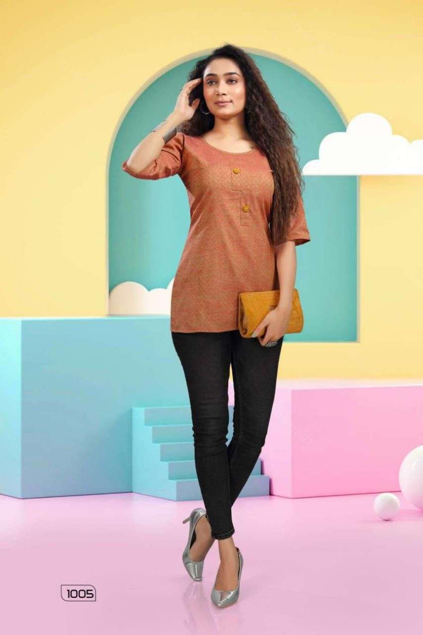  MF HICKUP HANDLOOM COTTON CASUAL WEAR TOPS KURTIS WHOLESALER SURAT