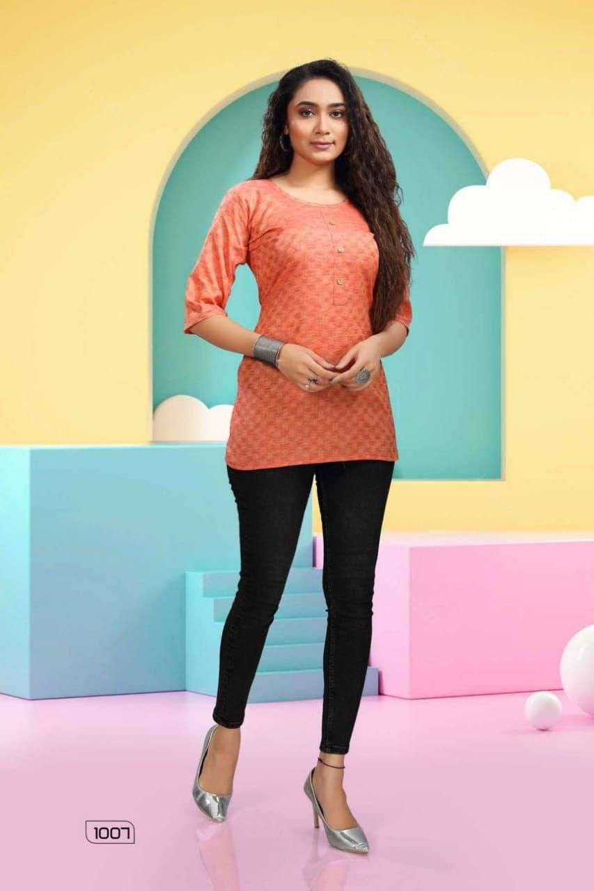  MF HICKUP HANDLOOM COTTON CASUAL WEAR TOPS KURTIS WHOLESALER SURAT