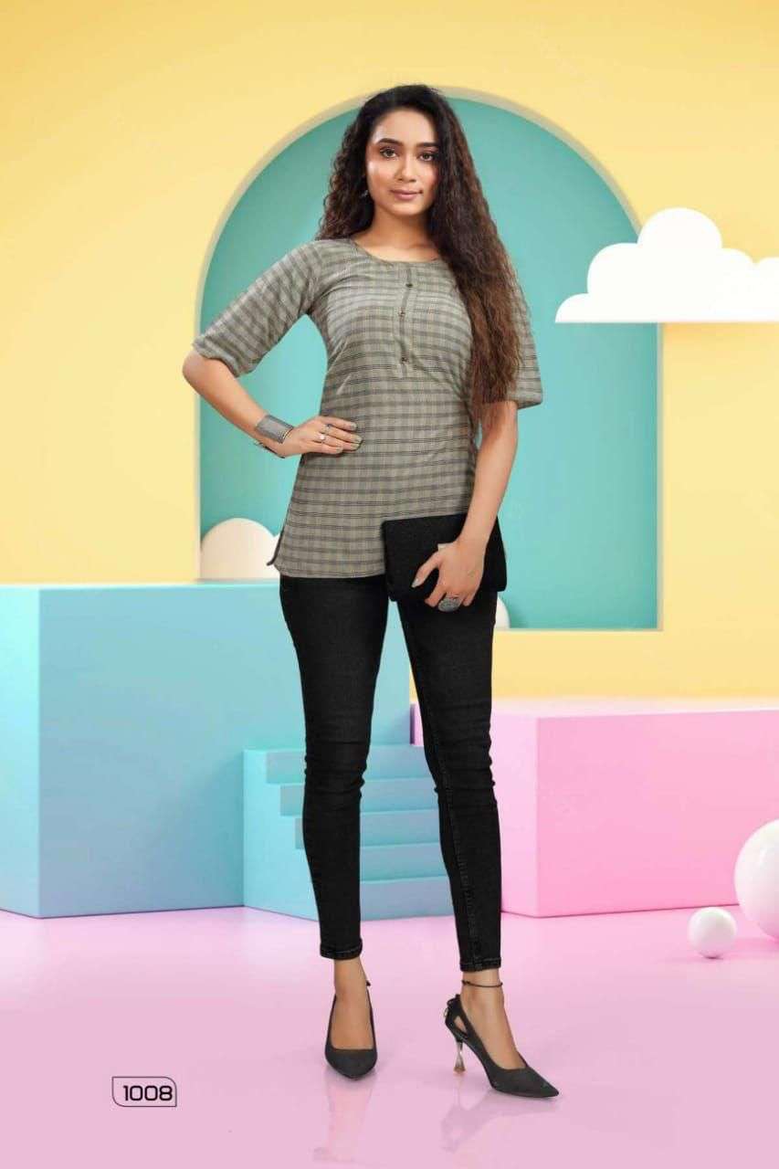  MF HICKUP HANDLOOM COTTON CASUAL WEAR TOPS KURTIS WHOLESALER SURAT