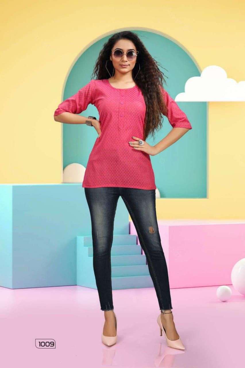  MF HICKUP HANDLOOM COTTON CASUAL WEAR TOPS KURTIS WHOLESALER SURAT