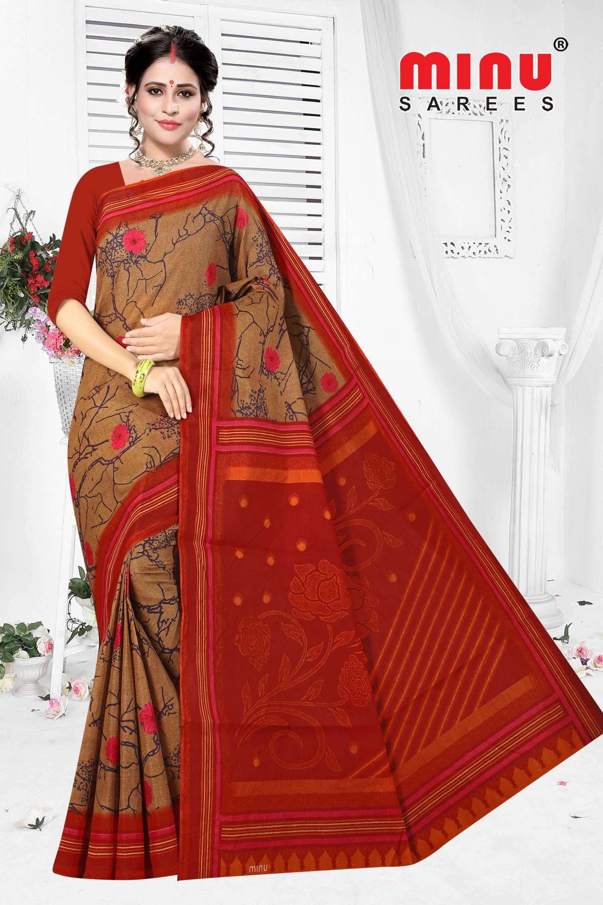 Minu  MALANG-2 New Cotton Saree-15P Catalog