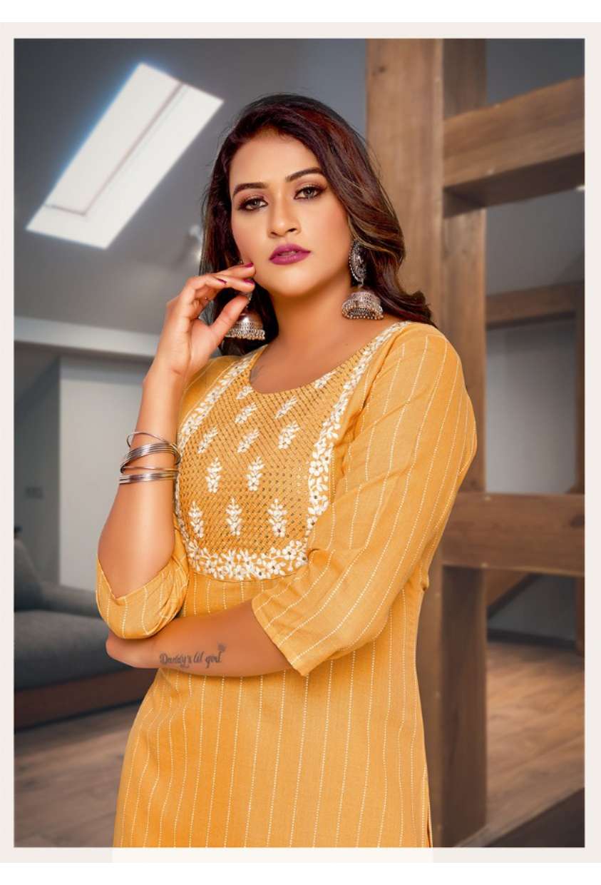 Minu PRASANG Cotton Embroidered Kurtis Combo-6P Catalog