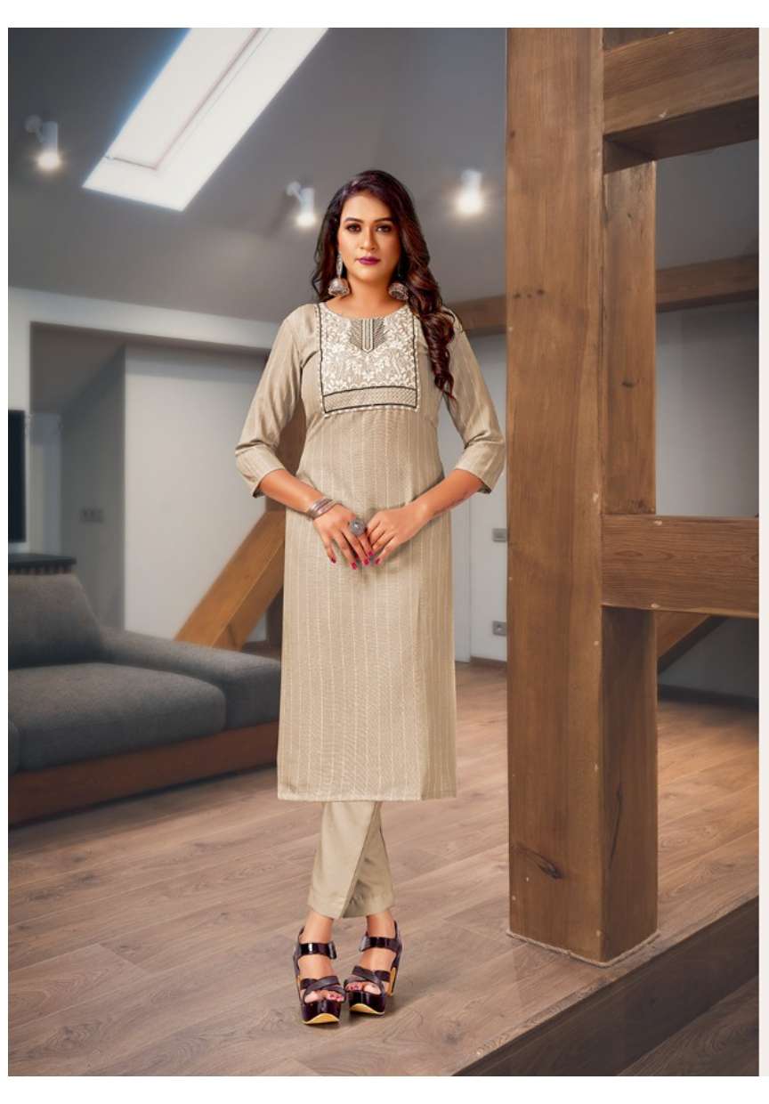 Minu PRASANG Cotton Embroidered Kurtis Combo-6P Catalog