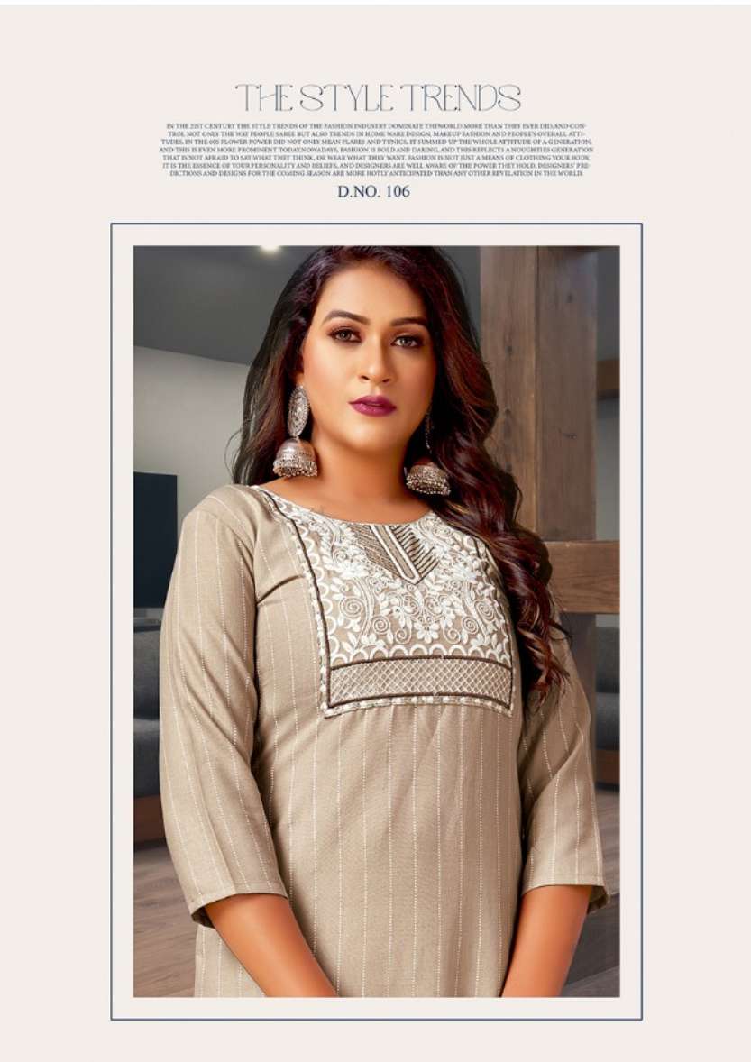 Minu PRASANG Cotton Embroidered Kurtis Combo-6P Catalog