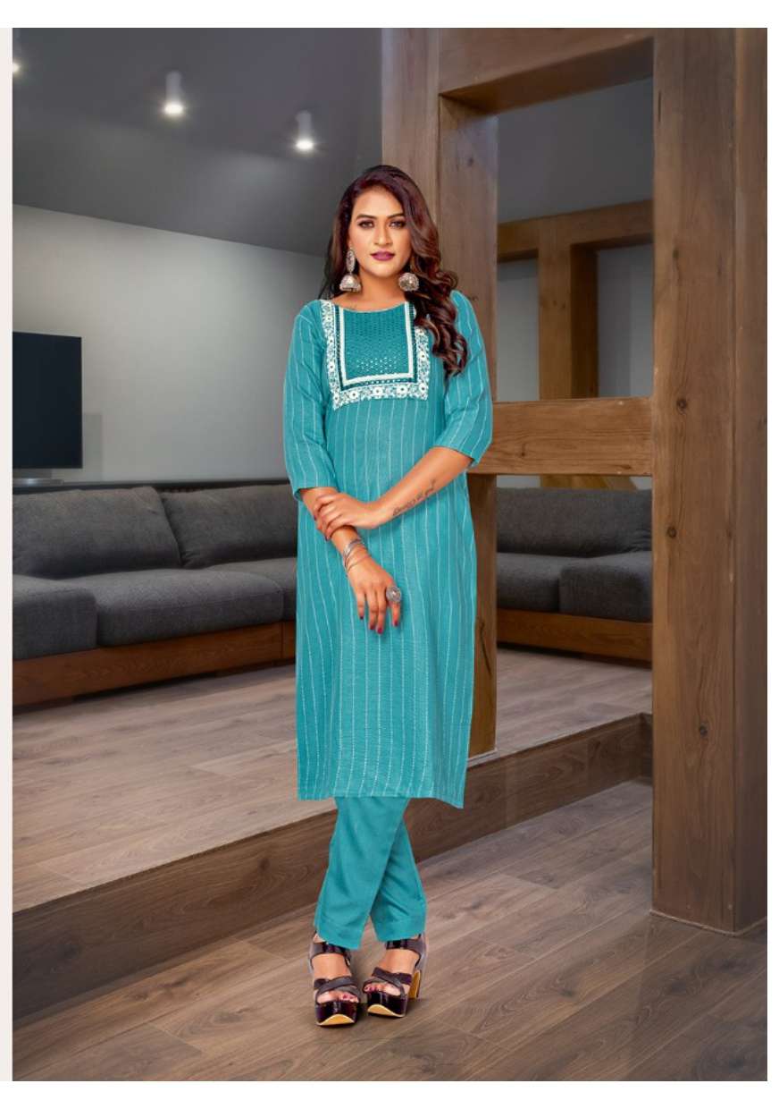 Minu PRASANG Cotton Embroidered Kurtis Combo-6P Catalog
