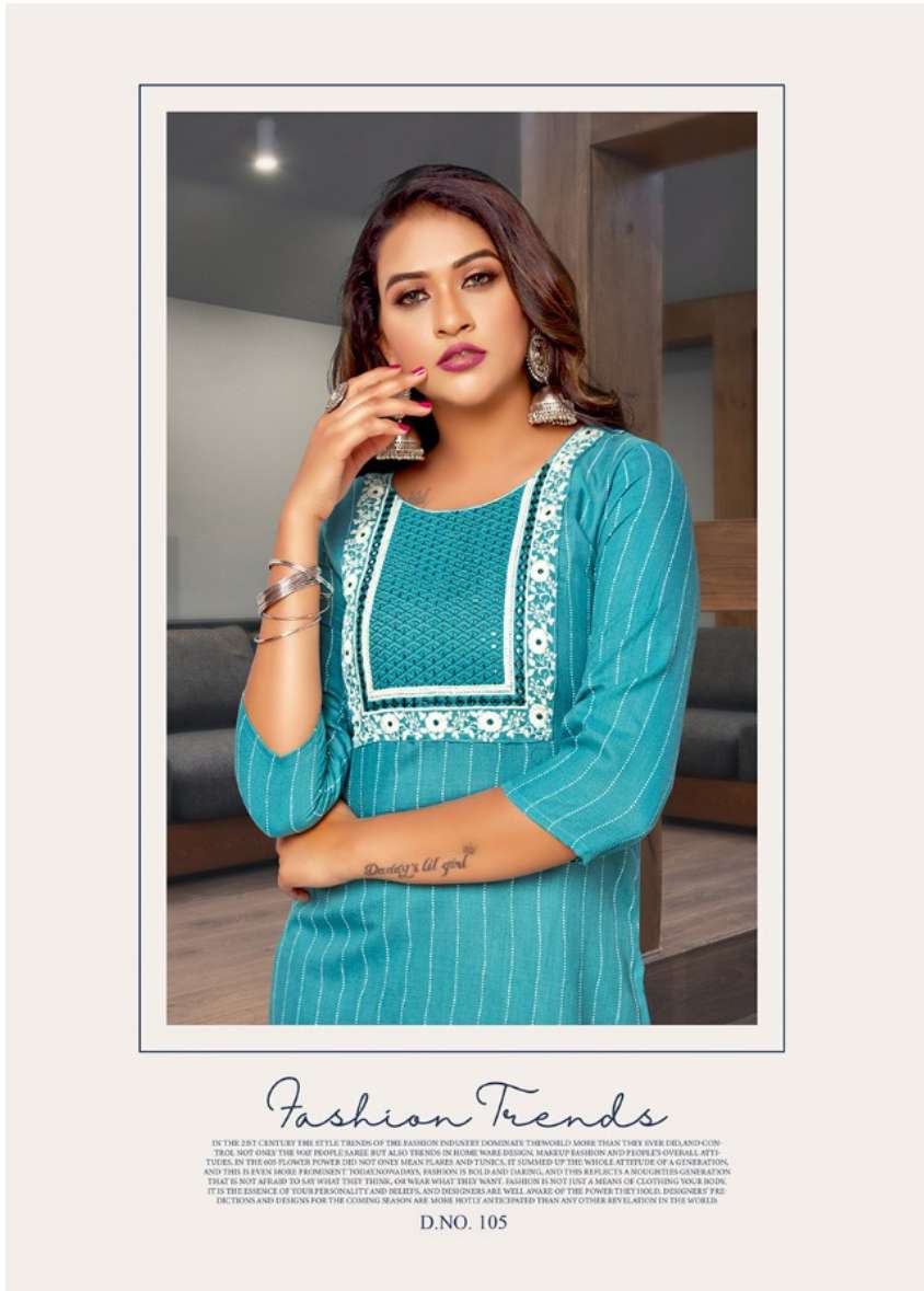 Minu PRASANG Cotton Embroidered Kurtis Combo-6P Catalog