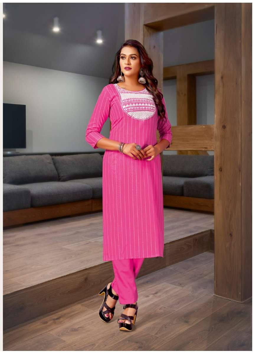 Minu PRASANG Cotton Embroidered Kurtis Combo-6P Catalog