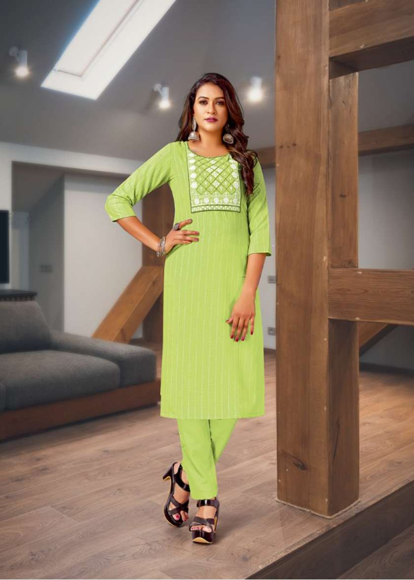 Minu PRASANG Cotton Embroidered Kurtis Combo-6P Catalog