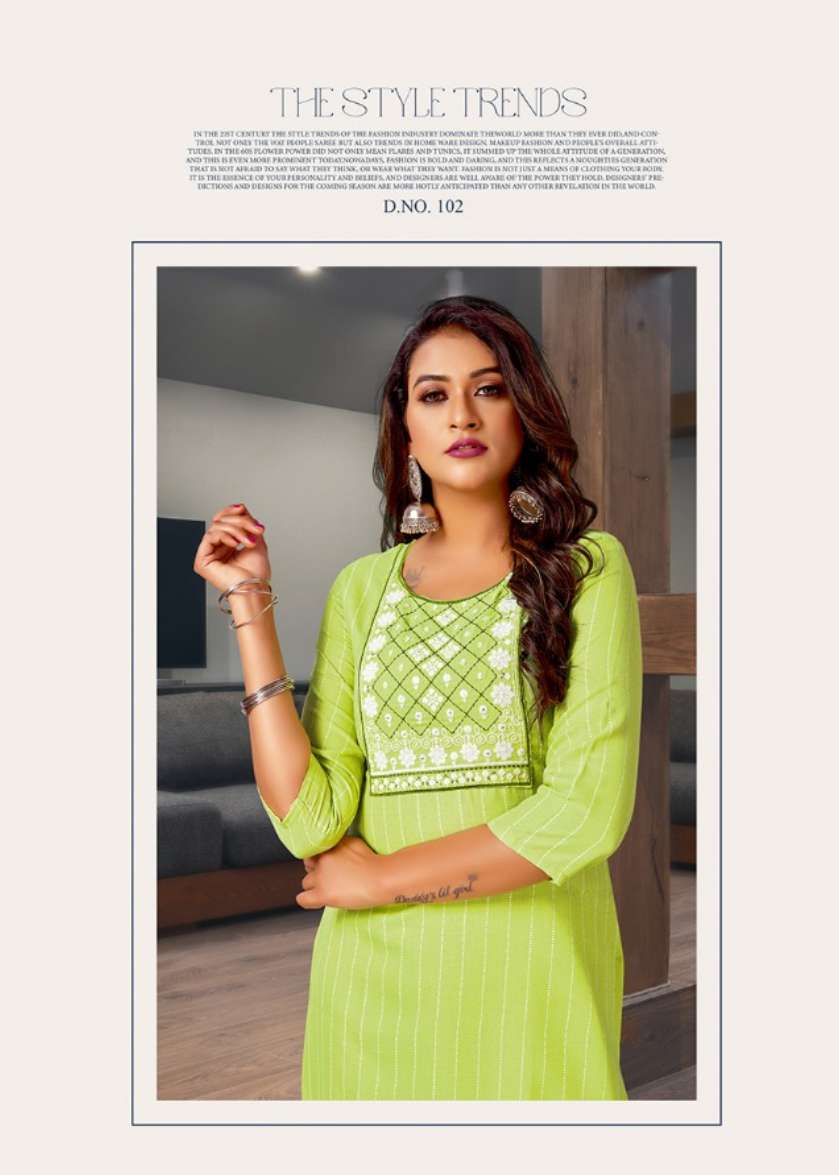 Minu PRASANG Cotton Embroidered Kurtis Combo-6P Catalog
