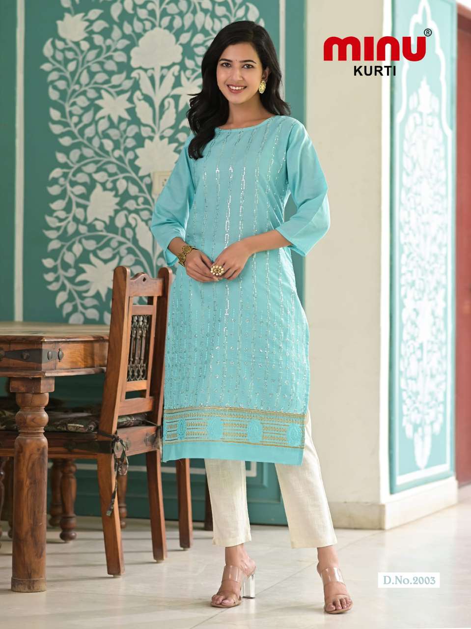Minu PRECIOUS Rayon Sequence Kurtis-4P Catalog