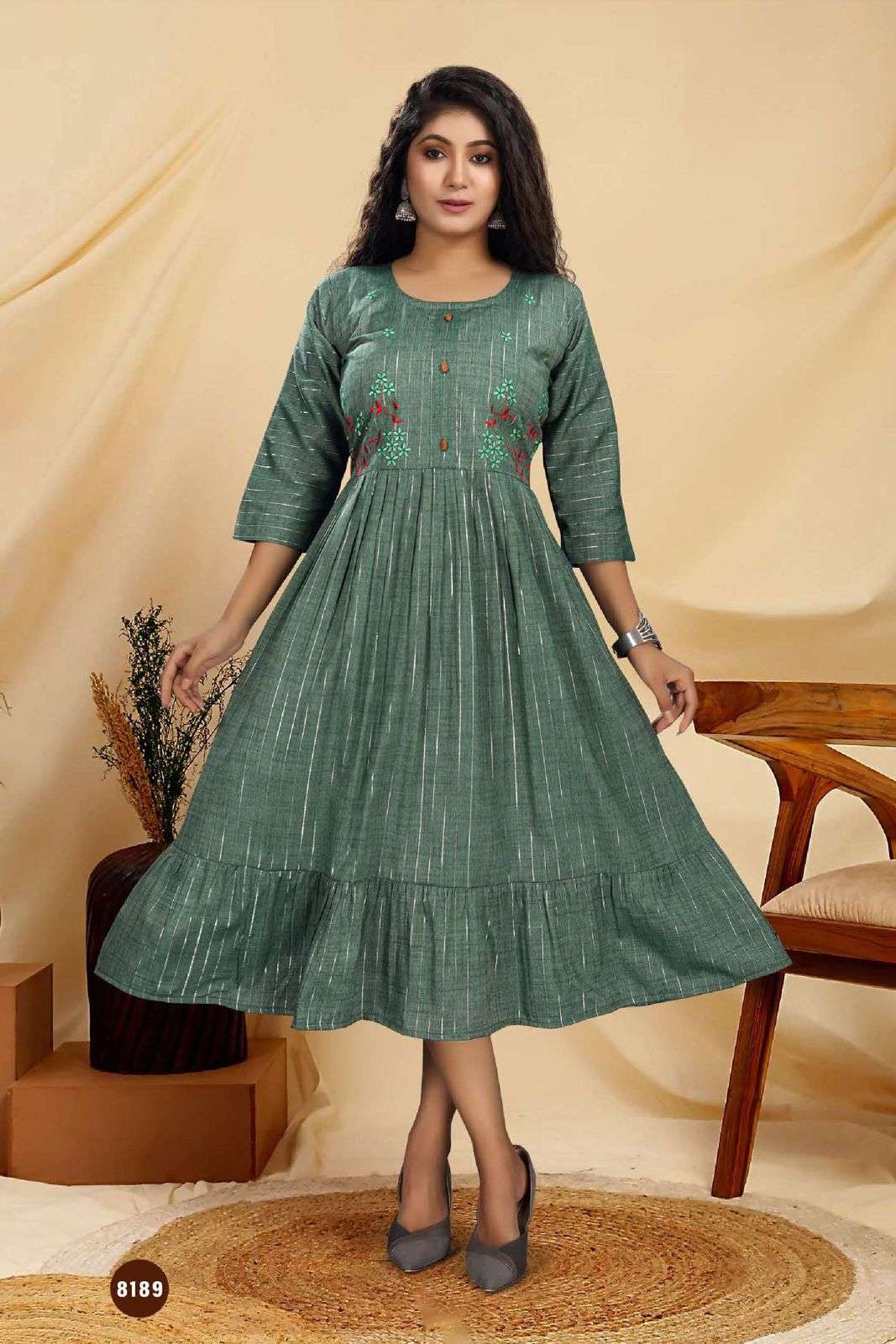New Riyaa Fizaa Vol 1 Catalog Rayon Embroidered Kurtis