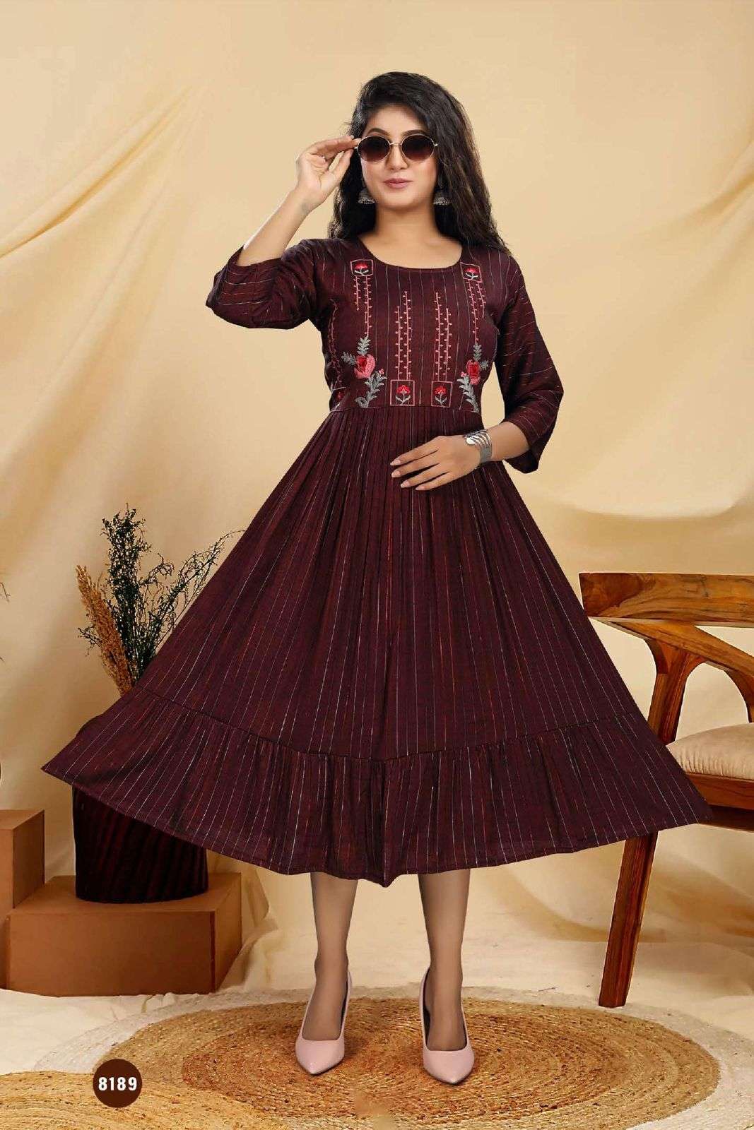 New Riyaa Fizaa Vol 1 Catalog Rayon Embroidered Kurtis