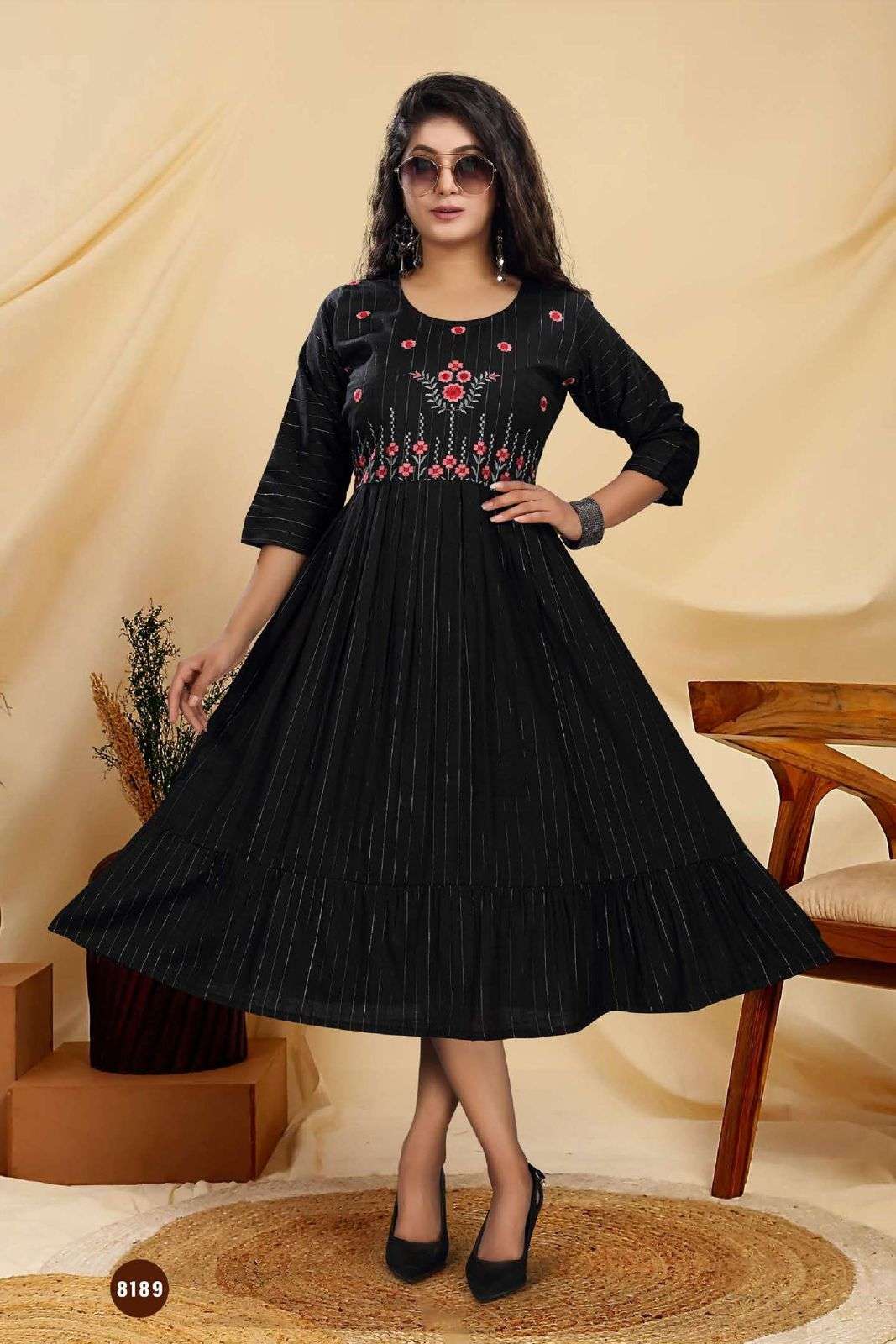 New Riyaa Fizaa Vol 1 Catalog Rayon Embroidered Kurtis