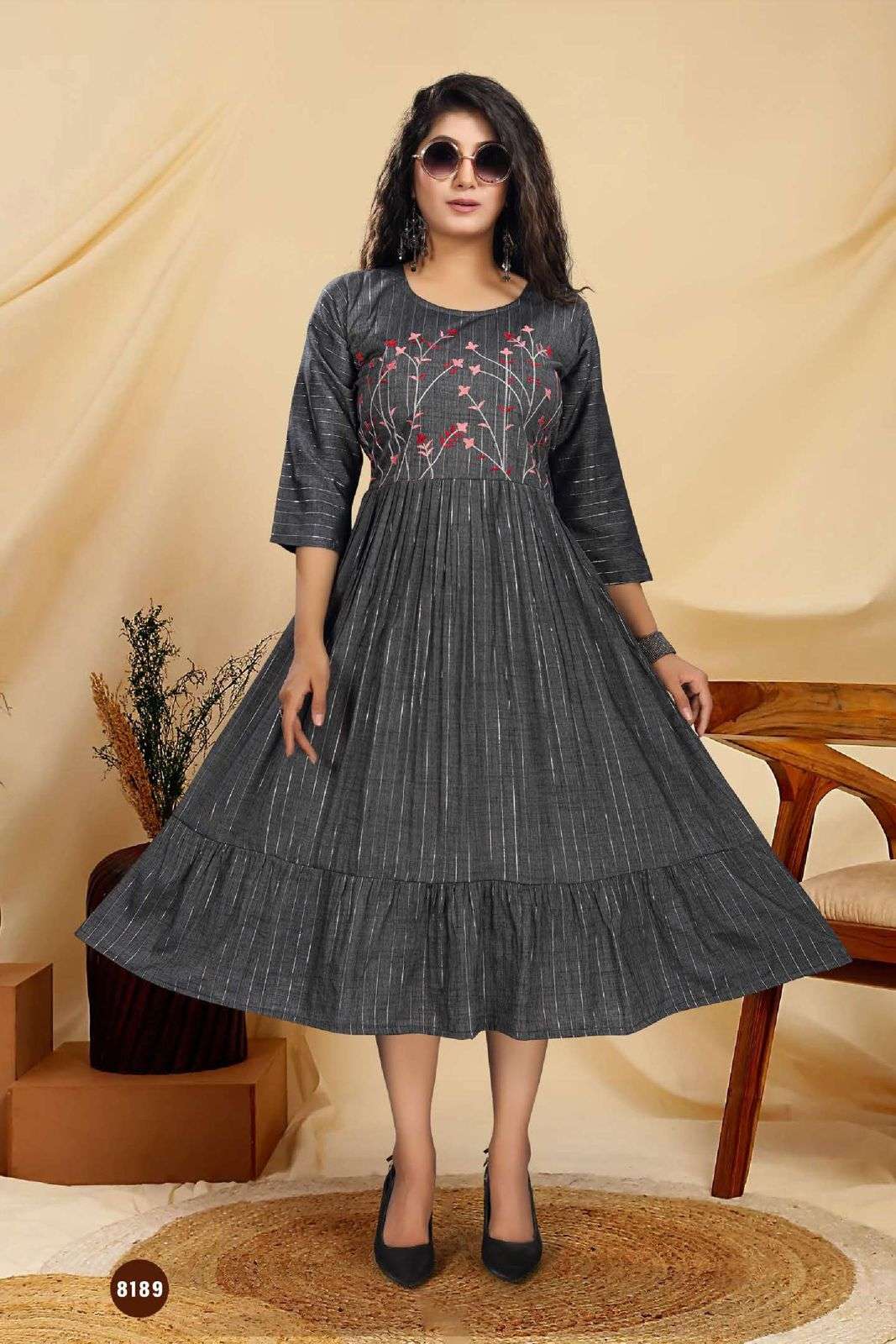 New Riyaa Fizaa Vol 1 Catalog Rayon Embroidered Kurtis