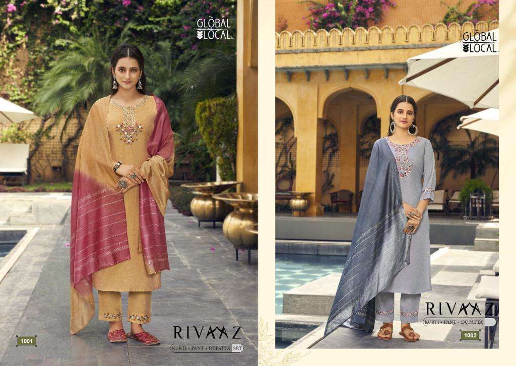 RIVAAZ BY GLOBAL LOCAL MUSLIN HANDWORK READYMADE SALWAR KAMEEZ