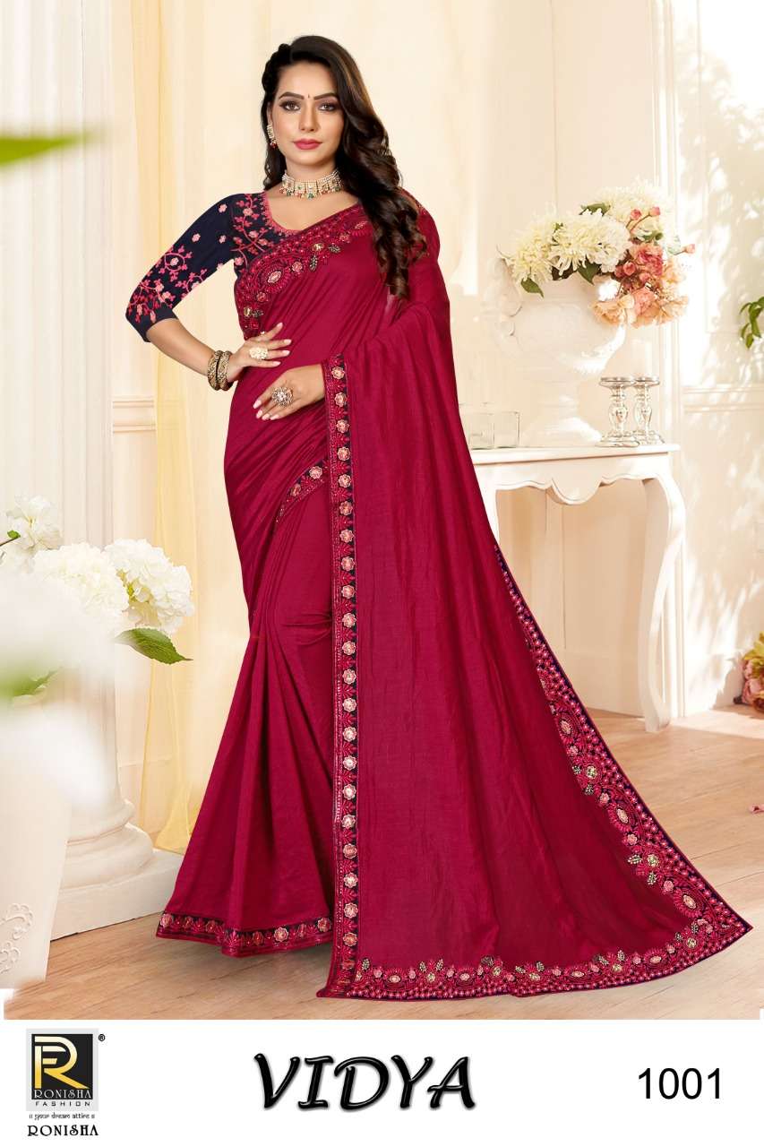 Ronisha Vidya Catalog Festive Wear Vichitra Silk Sarees