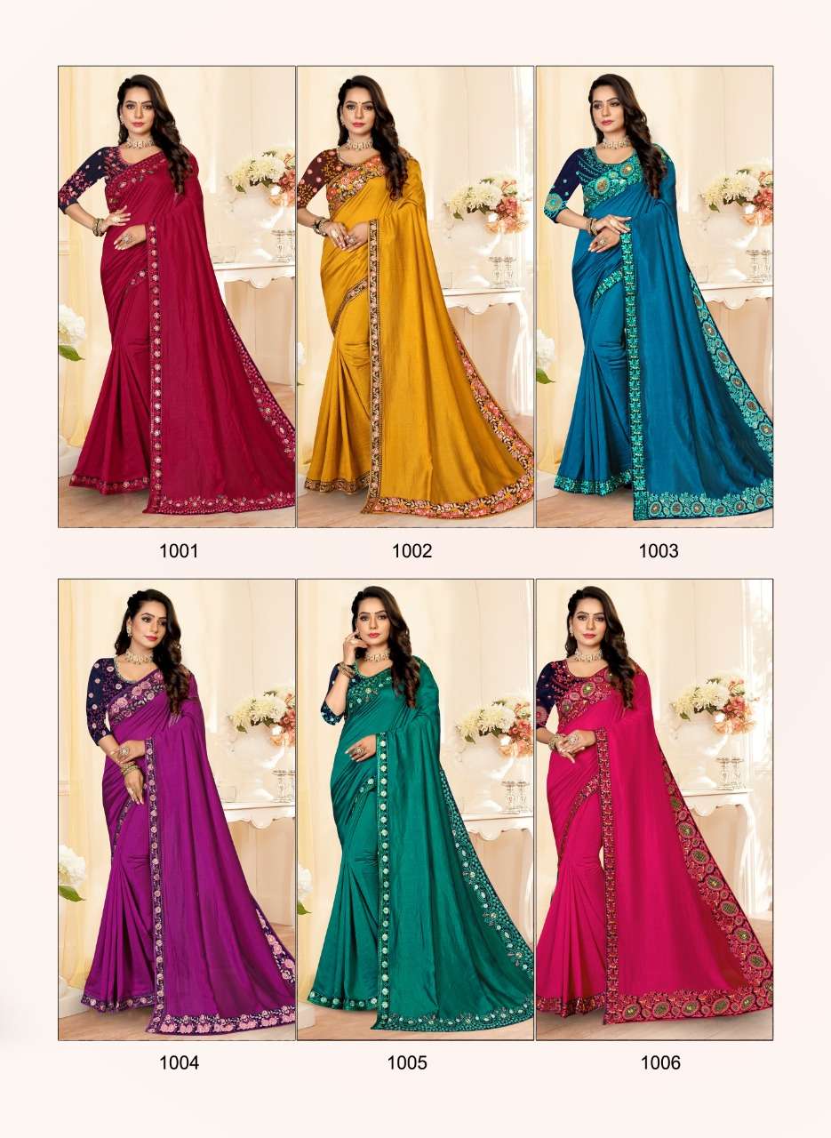 Ronisha Vidya Catalog Festive Wear Vichitra Silk Sarees