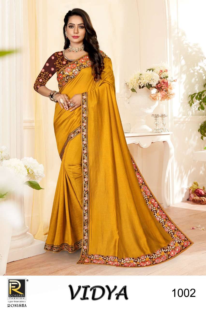 Ronisha Vidya Catalog Festive Wear Vichitra Silk Sarees