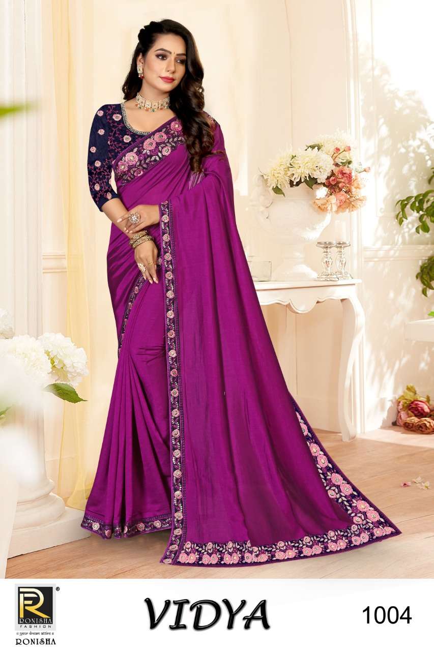 Ronisha Vidya Catalog Festive Wear Vichitra Silk Sarees