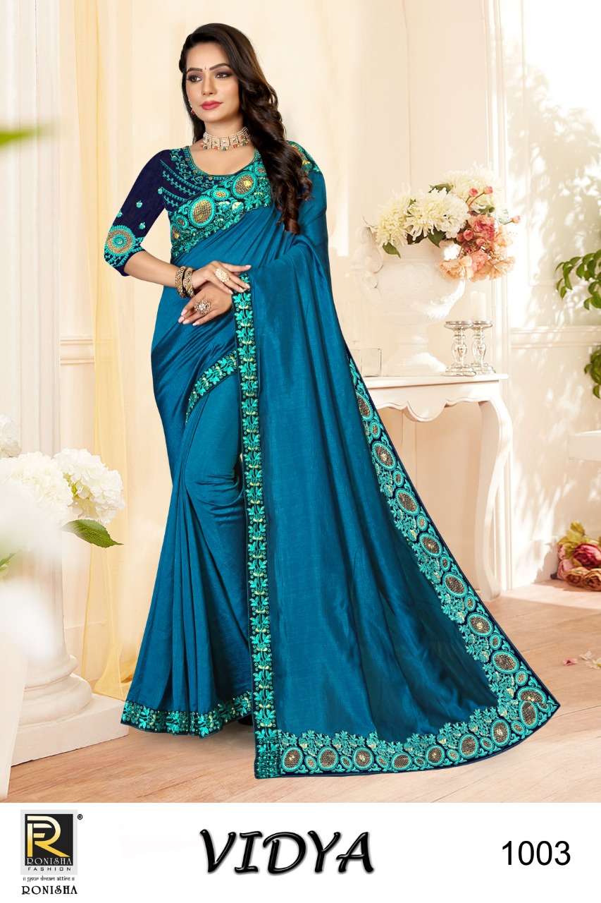Ronisha Vidya Catalog Festive Wear Vichitra Silk Sarees