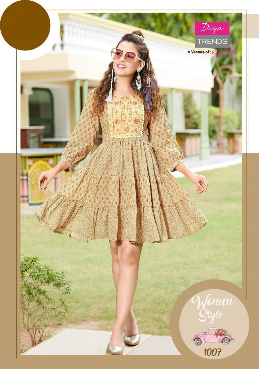 SENORITA VOL 1 BY DIYA TRENDZ COTTON DESIGNER SHORT MIDI KURTIS
