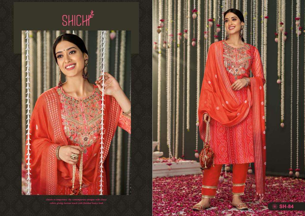 SHICHI INDO FASHION BANDHEJ CHIFFON NEW AND MODERN STYLE TOP BOTTOM WITH DUPATTA CATALOG