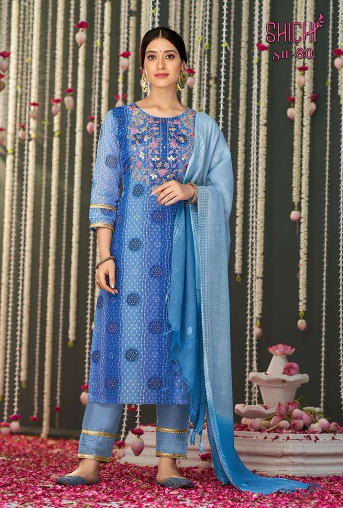 SHICHI INDO FASHION BANDHEJ CHIFFON NEW AND MODERN STYLE TOP BOTTOM WITH DUPATTA CATALOG