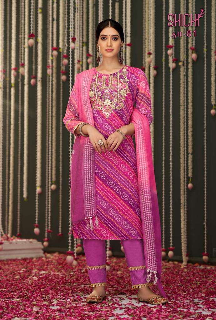 SHICHI INDO FASHION BANDHEJ CHIFFON NEW AND MODERN STYLE TOP BOTTOM WITH DUPATTA CATALOG