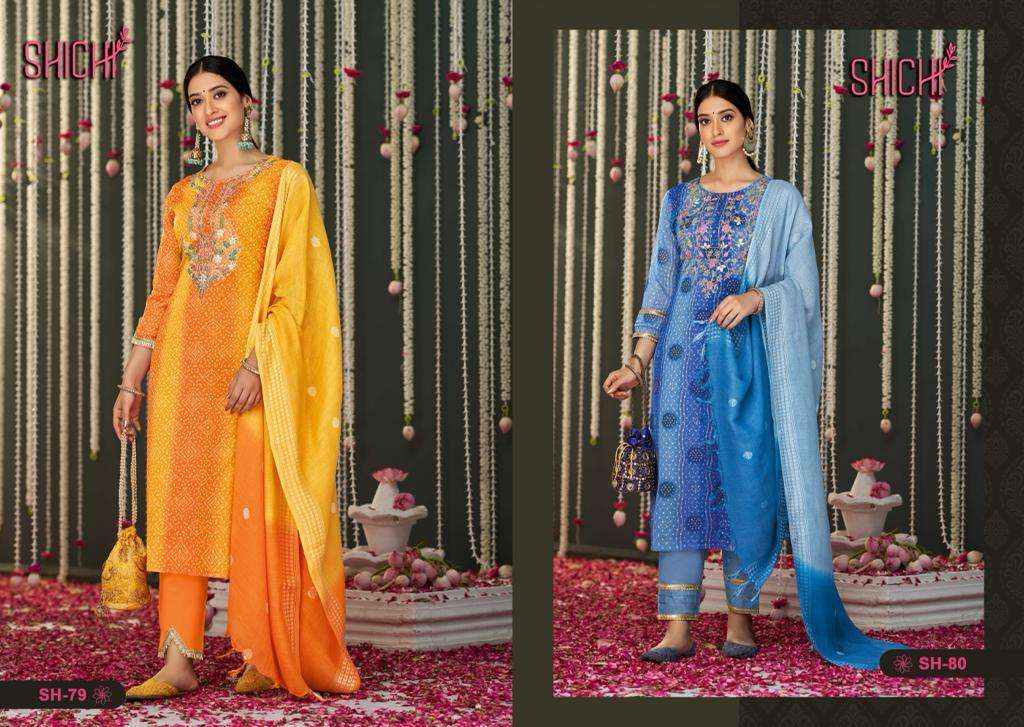 SHICHI INDO FASHION BANDHEJ CHIFFON NEW AND MODERN STYLE TOP BOTTOM WITH DUPATTA CATALOG
