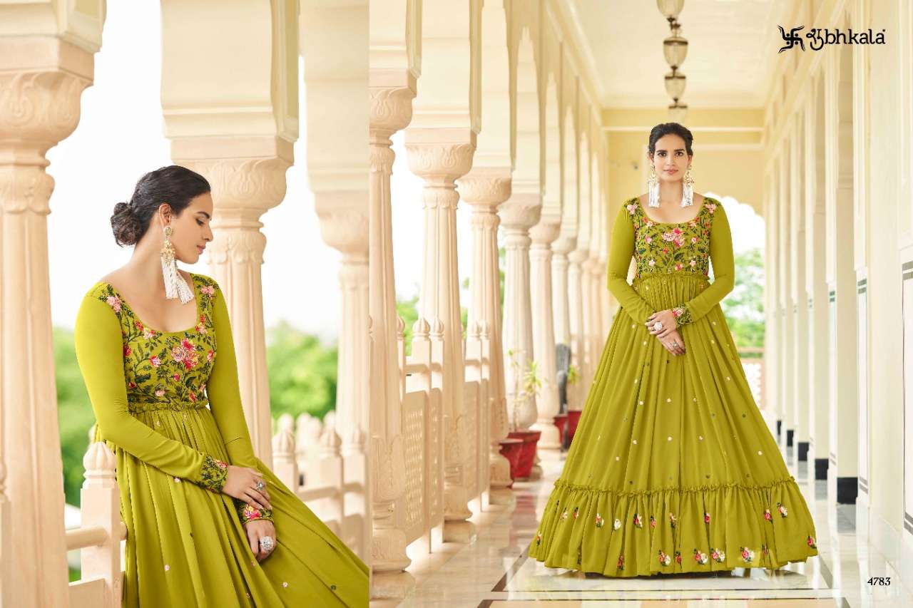 Shubhkala Flory Vol 24 Catalog Sequence Embroidery Anarkali Gowns