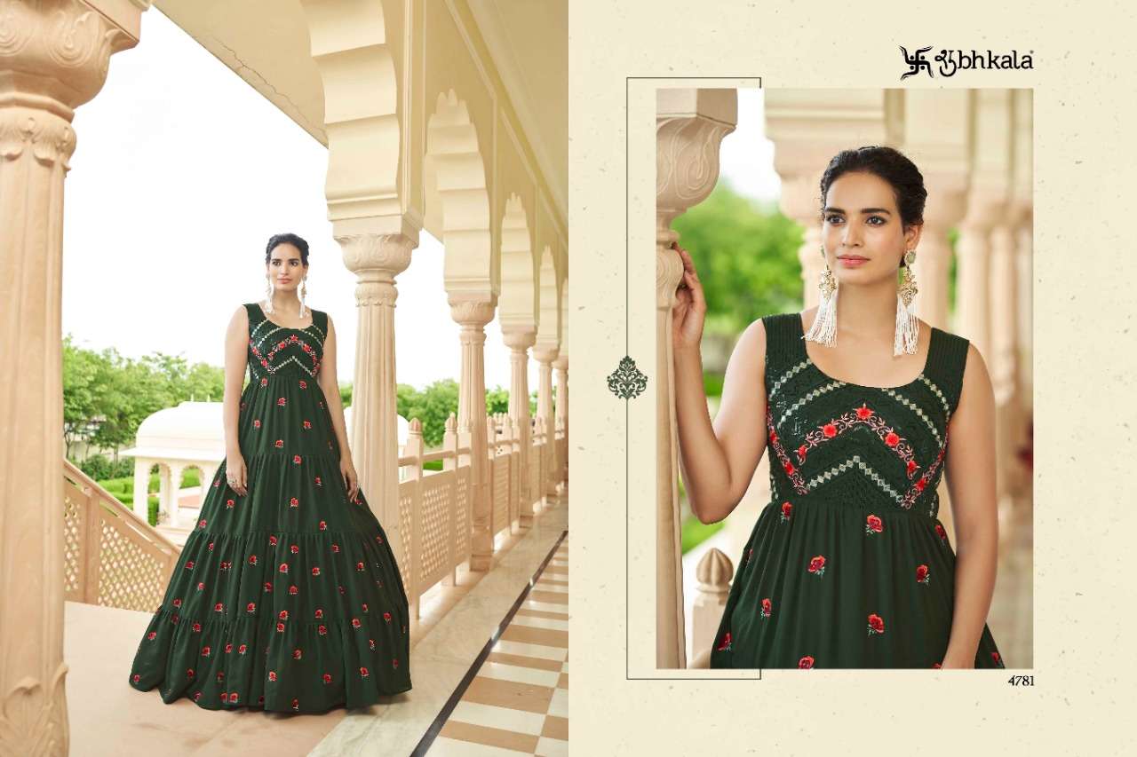 Shubhkala Flory Vol 24 Catalog Sequence Embroidery Anarkali Gowns