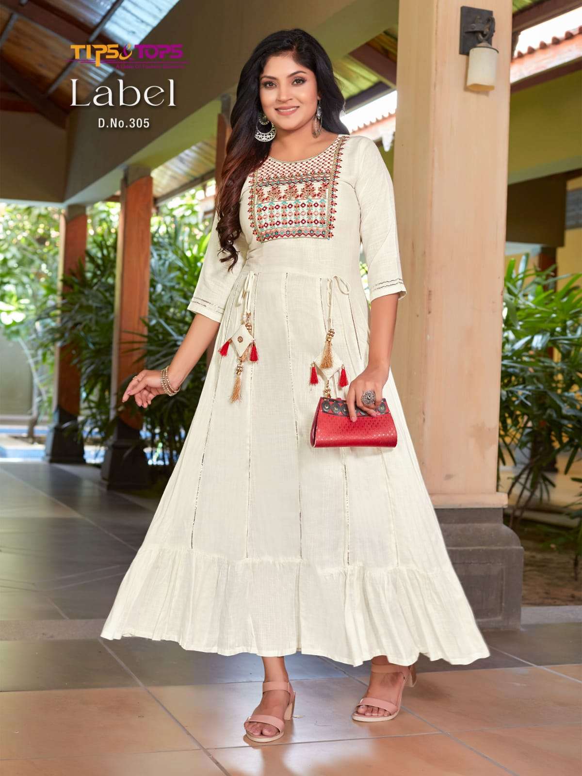 Tips Tops Label Vol 3 Catalog Slub Rayon Designer Anarkali Style Kurtis