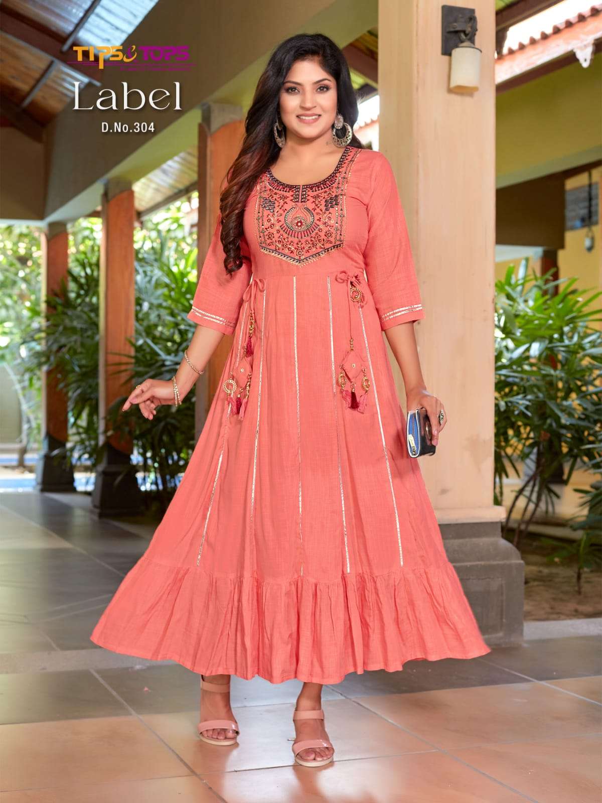 Tips Tops Label Vol 3 Catalog Slub Rayon Designer Anarkali Style Kurtis