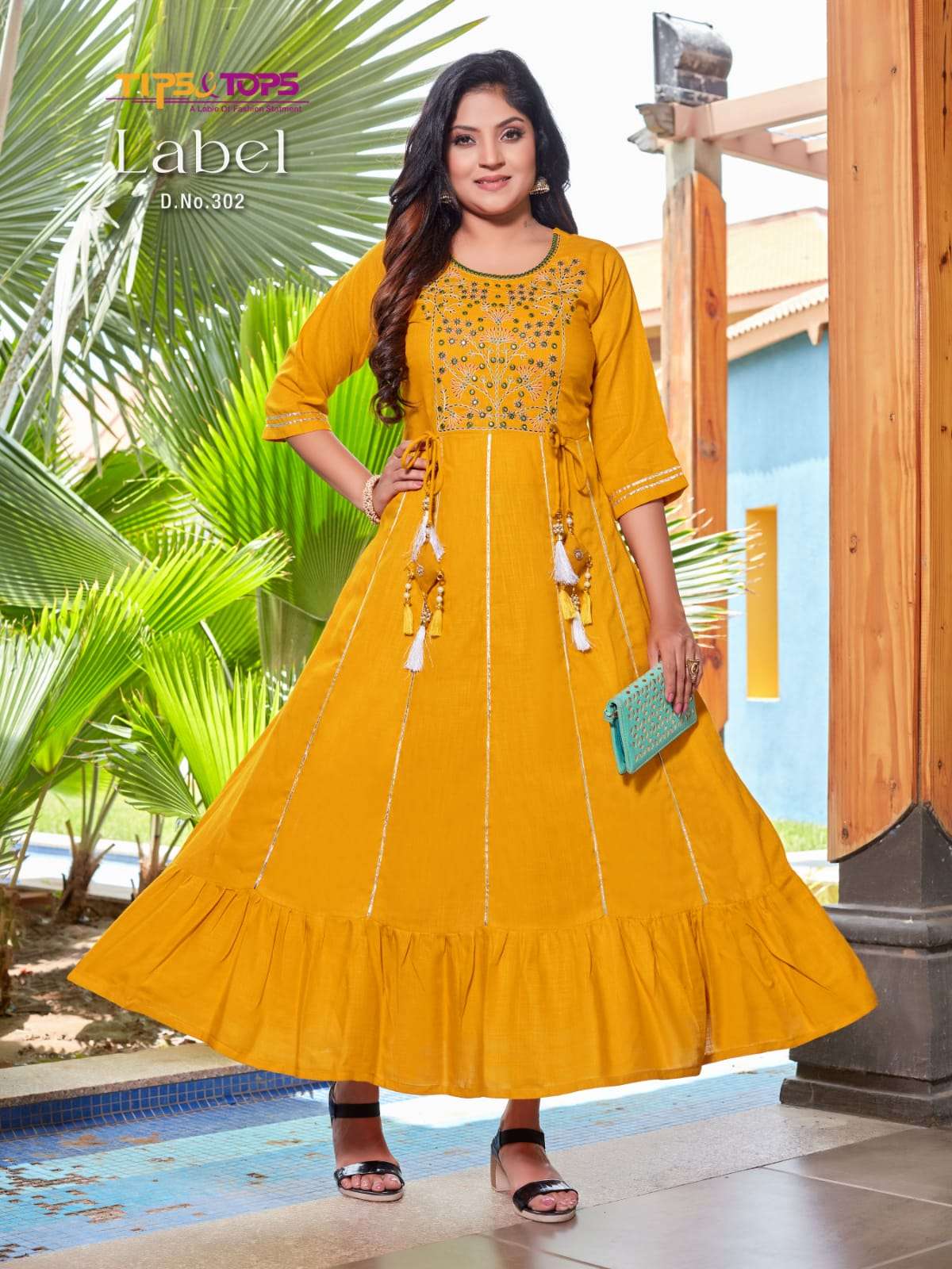 Tips Tops Label Vol 3 Catalog Slub Rayon Designer Anarkali Style Kurtis