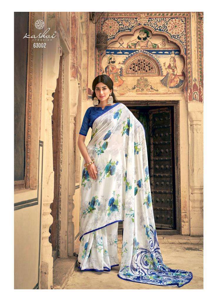 URVASHI BY KASHVI WEIGHTLESS PRINTED WHITE SPECIAL FANCY SAREE