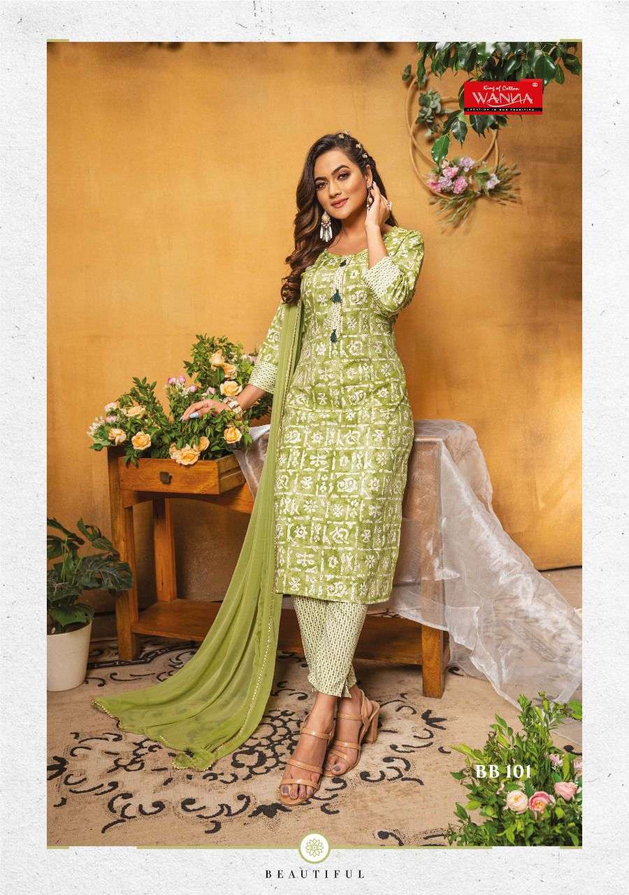 Wanna®️ Product  Launch New Fancy  Rayon Hand Work Kurti With Pant Catalogue Blooming Beauty