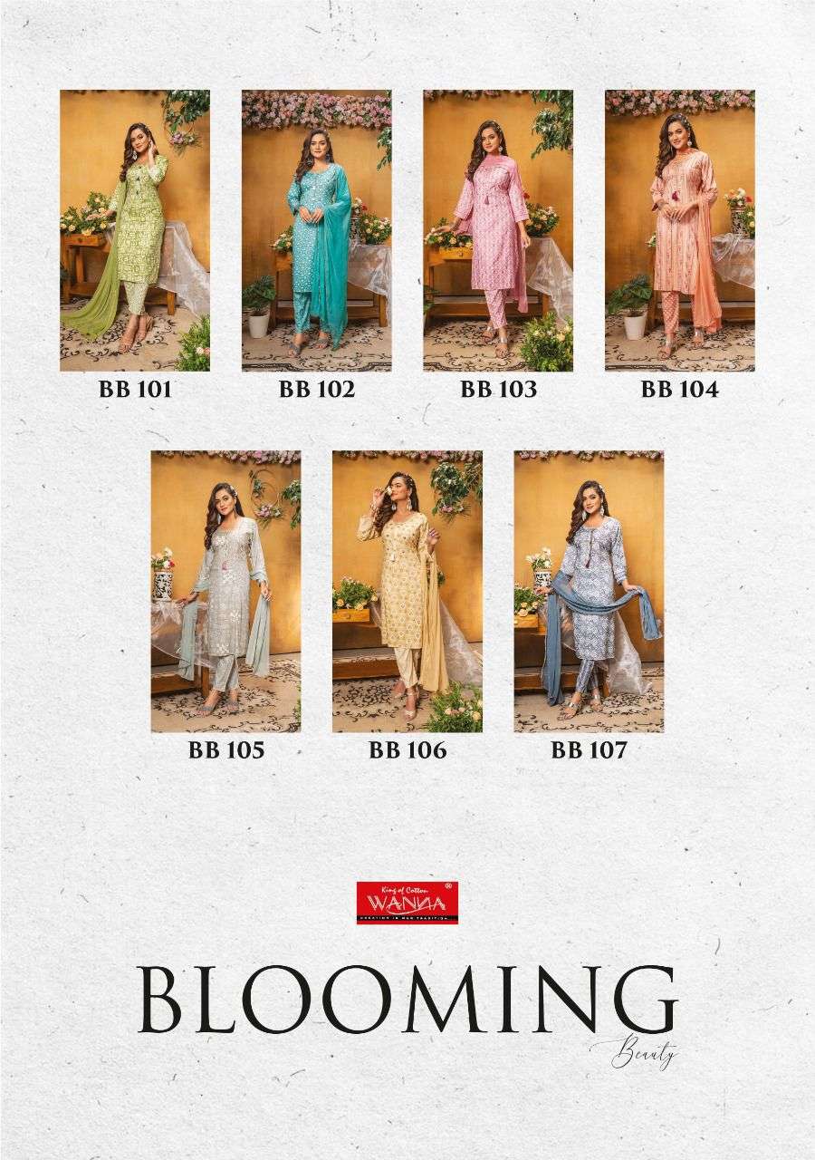 Wanna®️ Product  Launch New Fancy  Rayon Hand Work Kurti With Pant Catalogue Blooming Beauty
