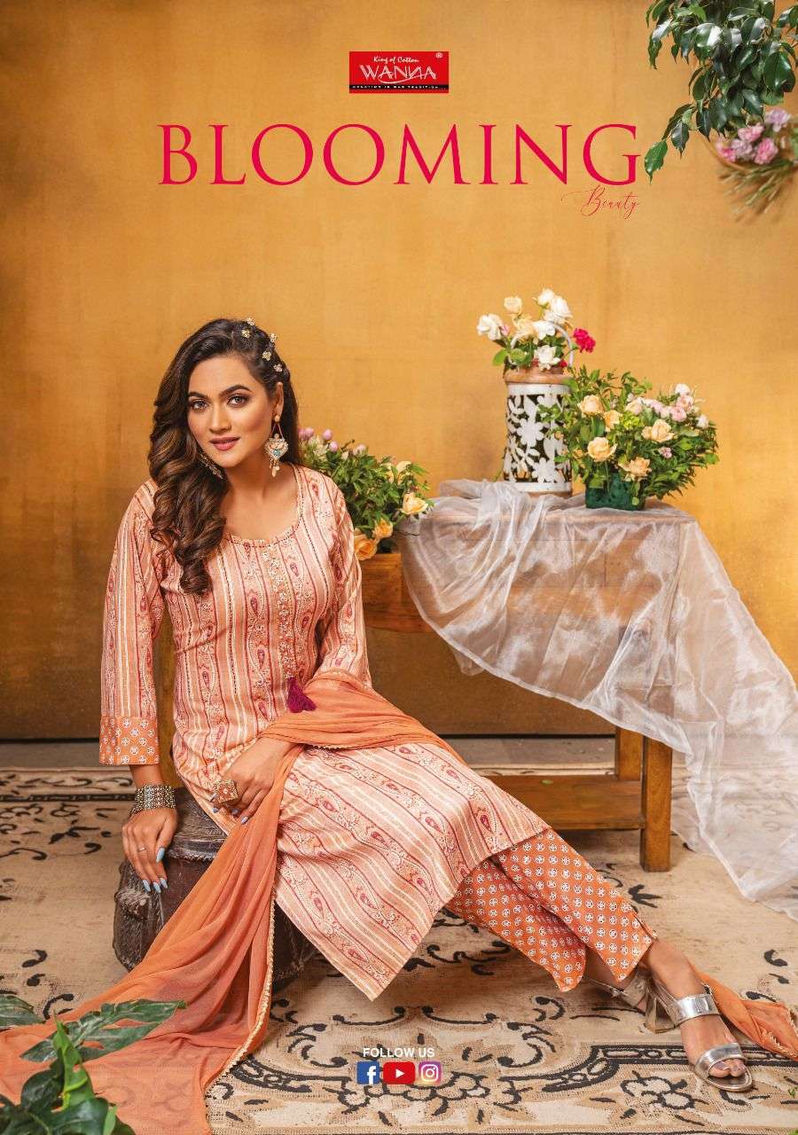 Wanna®️ Product  Launch New Fancy  Rayon Hand Work Kurti With Pant Catalogue Blooming Beauty