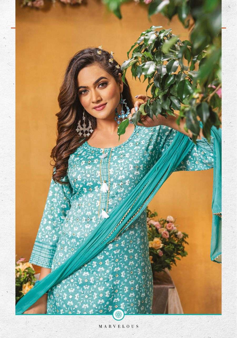Wanna®️ Product  Launch New Fancy  Rayon Hand Work Kurti With Pant Catalogue Blooming Beauty